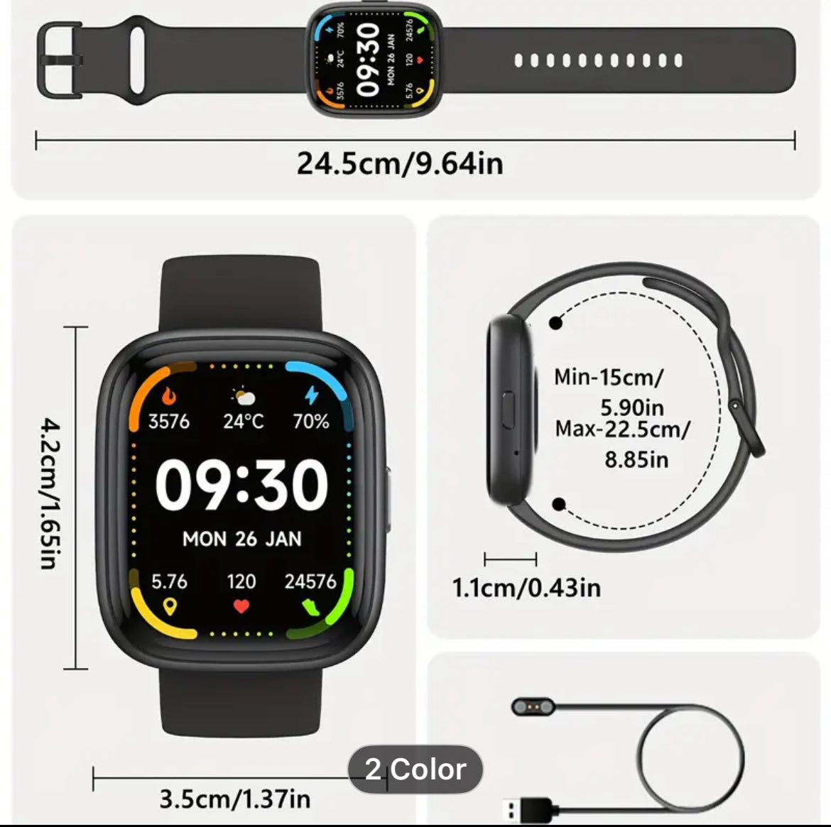 1pc Smartwatch with Alexa Built-in