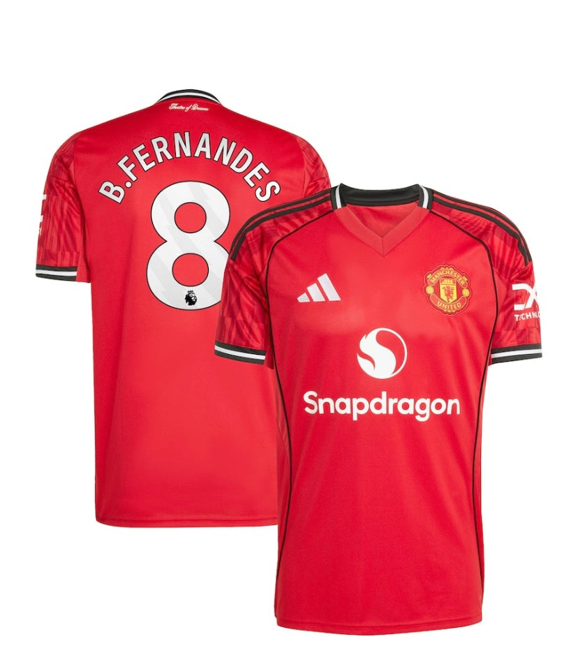 Kids Bruno Fernandes Manchester United Full Kit – Red Jersey & Shorts